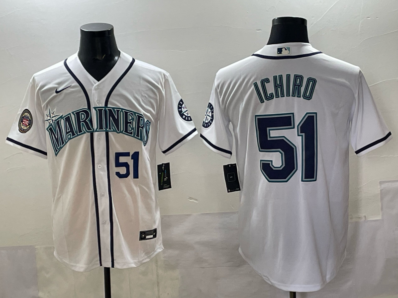 Men Seattle Mariners #51 Ichiro white MLB 2025 Nike jersey 004